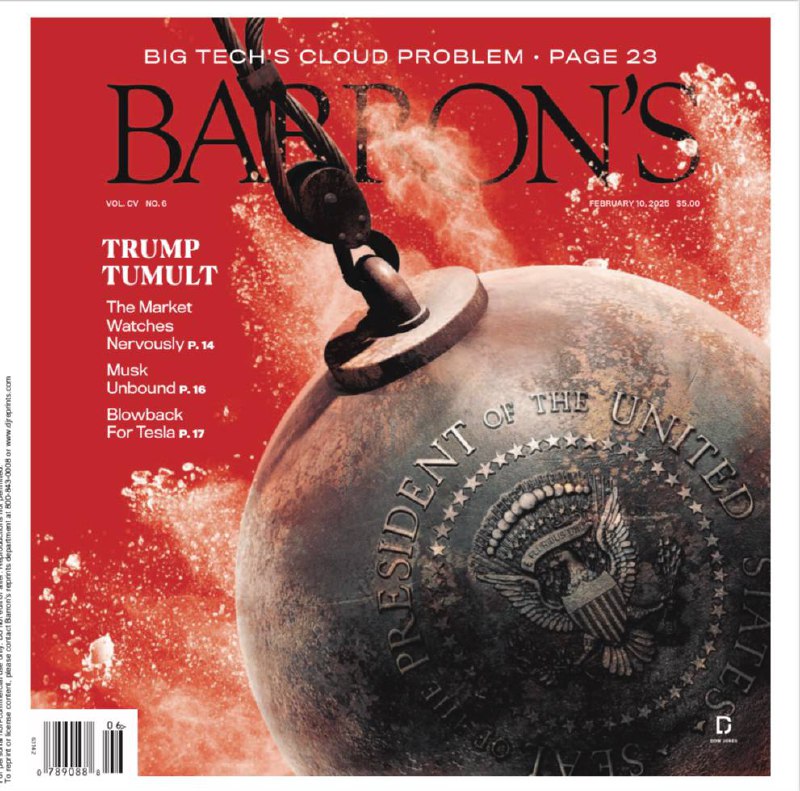 Barron's-10.02.2025⚠️市场对特朗普政策反应不一，虽有波动但部分股票创新高，投资者关注 “特朗普看跌期权” 及政策不确定性；大型科技公司云业务增长放缓，资本支出高，影响市场表现；BP发展落后于同行，面临债务和战略问题，可能进行合并或拆分；银行在特朗普支持下有望拓展加密货币业务，监管态度转变，行业发展机遇与风险并存....📌Download            #巴伦周刊
