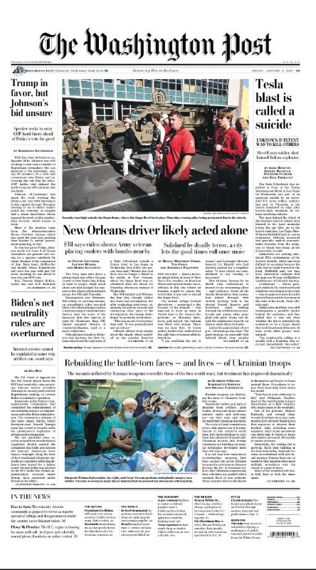 The Washington Post-3.01.2025⚠️众议长选举，约翰逊争共和党支持，拜登因边境政策受特朗普指责；新奥尔良恐袭与拉斯维加斯特斯拉爆炸引发关注；阿根廷经济致牛肉消费下降；NFL、NBA、大学体育赛事结果与球员动态丰富；电影票房有起有伏...📌Download      #华盛顿邮报