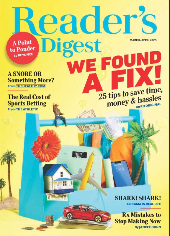 Reader's Digest-03-04.2025⚠️睡眠呼吸暂停症日益普遍，与肥胖、老龄化等因素相关，症状包括打鼾、呼吸暂停等，可通过改变生活方式、使用设备或手术治疗；人们在用药过程中存在诸多误区；“自然”栏目讲述了观察蓝松鸦行为的故事，起初认为它出轨，后来发现是在储存食物；介绍了电影《我死去的朋友佐伊》、纪录片《美洲》、书籍《露丝快跑》《纪念日子》《本垒打》等文艺作品....📌Download            #读者文摘