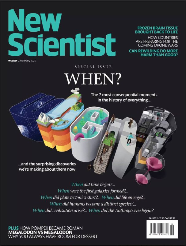 New Scientist-22.02.2025⚠️冷冻大脑组织复苏；研究发现欧洲人肤色在约3000年前才开始出现从深色到浅色的转变；俄乌冲突促使各国重视无人机在未来战争中的作用，美国、欧洲等都在积极发展无人机技术及相关战略；通过分析银河系中的高速恒星轨迹，有研究推测大麦哲伦星系中可能存在超大质量黑洞；对地球内核的研究发现，其形状在过去20年左右可能发生了变化，不过这一结论还存在其他解释...📌Download               #新科学家