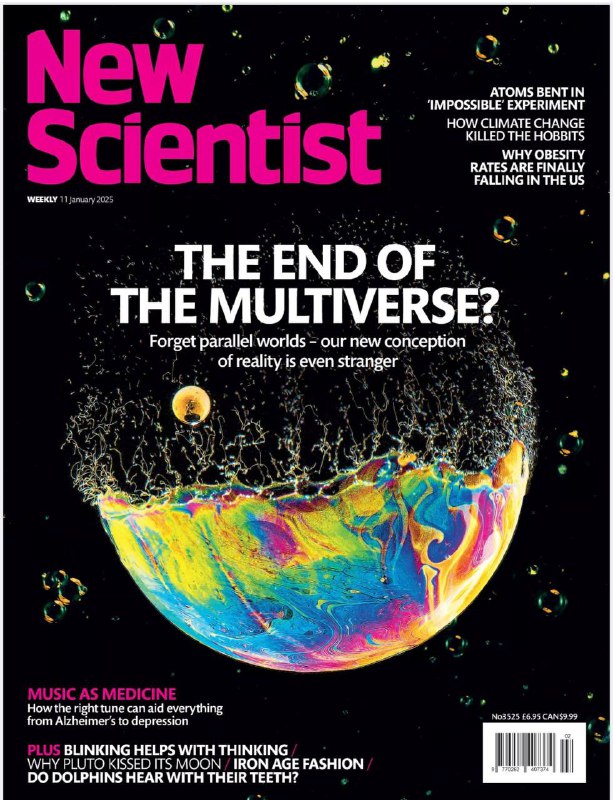 New Scientist-11.01.2025⚠️物理学家Sandu Popescu和Daniel Collins的研究挑战了量子理论中多世界诠释，他们发现量子测量中角动量守恒；图像分类AI可辅助放射科医生识别乳腺癌，使用AI的医生检测率更高，但AI在对话诊断方面表现不佳；北极湖泊下永久冻土融化可能释放大量温室气体，影响未被充分评估；哥伦比亚发现会喷毒液的蝎子新物种....📌Download           #新科学家
