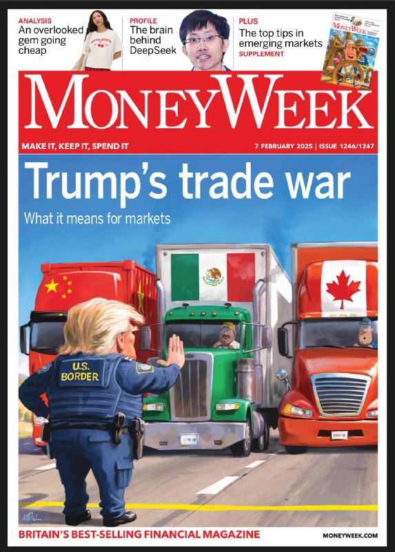 Money Week-7.02.2025⚠️英国投资者近年忽视投资信托，但长期来看其表现优异；新兴市场股市被低估且增长前景良好，2025年经济增速预计超发达市场；特朗普的关税政策引发全球市场动荡，影响国际贸易和经济增长，也给各国带来不同挑战和机遇；英国首相与欧盟领导人会面，开启“脱欧”后的关系重置，但面临诸多挑战；杂志还包含葡萄酒推荐、房产信息、书籍评论、桥牌技巧、填字游戏等生活与休闲内容....📌Download           #理财周刊