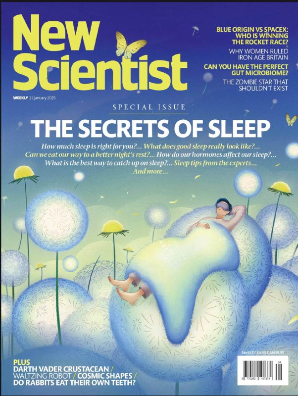 New Scientist-25.01.2025⚠️不同人群对睡眠需求各异，受年龄、性别等因素影响，诊断需综合判断；蓝色起源的新格伦火箭成功入轨，太空探索技术公司的星际飞船爆炸，二者竞争影响太空产业发展；2024年大气二氧化碳浓度创纪录增长；丹麦出土的“太阳石”或与火山冬季有关...📌Download           #新科学家
